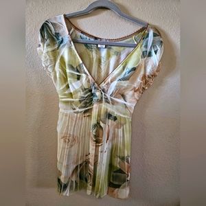 Foral sheer blouse highwasted tie back